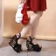 Unique Noire Club de carnaval Sandales Femme 2020 Bride Cheville 15 cm Compensées Peep Toes / Bout Ouvert Sandales