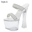 Transparent Amazing / Unique White Rave Club Womens Sandals 2020 Pearl Rhinestone 17 cm Thick Heels Open / Peep Toe Sandals