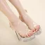 Transparent Sexy Argenté Club de carnaval Sandales Femme 2020 Bride Cheville 14 cm Talons Aiguilles Peep Toes / Bout Ouvert Sandales