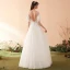 Modest / Simple Ivory Wedding Dresses 2018 A-Line / Princess Appliques Lace Scoop Neck Backless Long Sleeve Floor-Length / Long Wedding