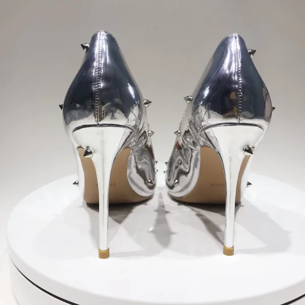 Chic / Belle Argenté Soirée Rivet Escarpins 2020 12 cm Talons Aiguilles À Bout Pointu Escarpins