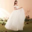 Elegant Ivory Wedding Dresses 2018 Ball Gown Bow Off-The-Shoulder Backless Short Sleeve Floor-Length / Long Wedding