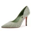 Charmant Beige Soirée Faux Diamant Escarpins 2020 9 cm Talons Aiguilles À Bout Pointu Escarpins