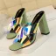 Modest / Simple Summer Burgundy Street Wear Laser Womens Sandals 2020 9 cm Thick Heels Open / Peep Toe Sandals