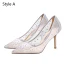Glittrande Silver Brudskor 2020 Rhinestone Paljetter 9 cm Stilettklackar Spetsiga Bröllop Pumps