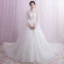 Vintage / Originale Blanche Robe De Mariée 2018 Princesse En Dentelle Perle Bouton recouvert Col Haut Manches Longues Chapel Train Mariage