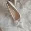 Elegant Ivory Wedding Shoes 2020 Pearl Bow 10 cm Stiletto Heels Pointed Toe Wedding Pumps
