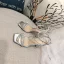 Sexy Summer Silver Cocktail Party Womens Sandals 2020 Rhinestone Ankle Strap 8 cm Stiletto Heels Open / Peep Toe Sandals