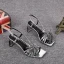 Sexy Noire Vêtement de rue Slingbacks Sandales Femme 2020 Cuir Faux Diamant Gland 6 cm Talons Épais Peep Toes / Bout Ouvert Sandales