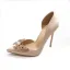 Charmant Champagner Ball Damenschuhe 2020 Leder Perle Strass Schmetterling 12 cm Stilettos Spitzschuh High Heels