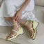 Simple Noire Plage Sandales Femme 2020 Bride Cheville 7 cm Compensées Peep Toes / Bout Ouvert Sandales