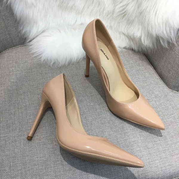 Mooie / Prachtige Bordeaux Kantoor OL Leer Pumps 2020 Lakleer 10 cm Naaldhakken / Stiletto Spitse Neus Pumps