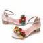 Chic / Beautiful Casual White Womens Sandals 2020 Multi-Colors Flower 4 cm Thick Heels Low Heel Open / Peep Toe Sandals