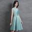 Fashion Mint Green Homecoming Satin Graduation Dresses 2021 A-Line / Princess Pearl One-Shoulder Sleeveless Knee-Length Formal Dresses