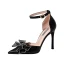 Mode Champagne Soirée Sandales Femme 2021 Cuir Faux Diamant Noeud Bride Cheville 10 cm Talons Aiguilles À Bout Pointu Sandales Talons Hauts