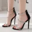 Sexy Schwarz Cocktail Sandalen Damen 2020 Strass Knöchelriemen 11 cm Stilettos Peeptoes Sandaletten