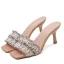 Modest / Simple Black Street Wear Pearl Womens Sandals 2020 8 cm Stiletto Heels Open / Peep Toe Sandals