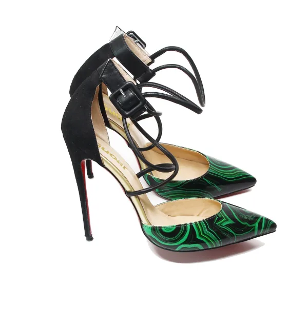 Chic / Belle Vert Vêtement de rue Sandales Femme 2020 Bride Cheville 12 cm Talons Aiguilles À Bout Pointu Sandales