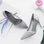 Schöne Beige Strassenmode Plissee Pumps 2020 9 cm Stilettos Spitzschuh Pumps