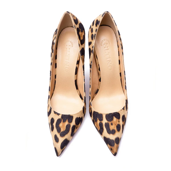 Fashion Brown Cocktail Party Leopard Print Pumps 2020 Leather 12 cm Stiletto Heels Pointed Toe Pumps