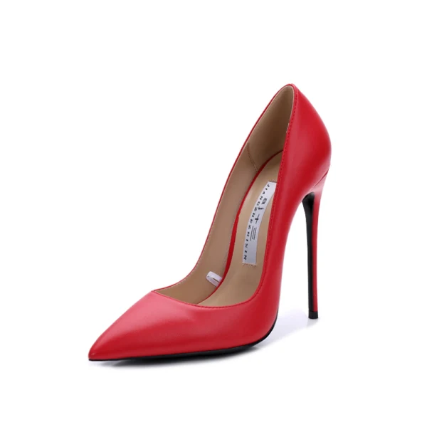 Enkel Svart Kontor OL Lær Pumps 2020 11 cm Stiletthæler Spisse Pumps