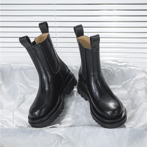 Fashion Chic / Beautiful Black Street Wear Leather Round Toe Womens Boots 2020