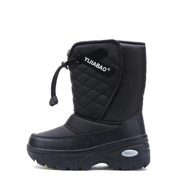 Hålla Varm Enkla Vinter Svarta Gatukläder Pande Zote Toe Snow Boots 2020 Stövlar Dam