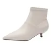 Chic / Beautiful Fall Black Street Wear Low Heel Womens Boots 2020 3 cm Stiletto Heels Pointed Toe Boots