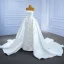 Luxus / Herrlich Ivory / Creme Satin Perlenstickerei Perle Pailletten Brautkleider / Hochzeitskleider 2021 A Linie Bandeau Applikationen Ärmellos Rückenfreies Königliche Schleppe Hochzeit