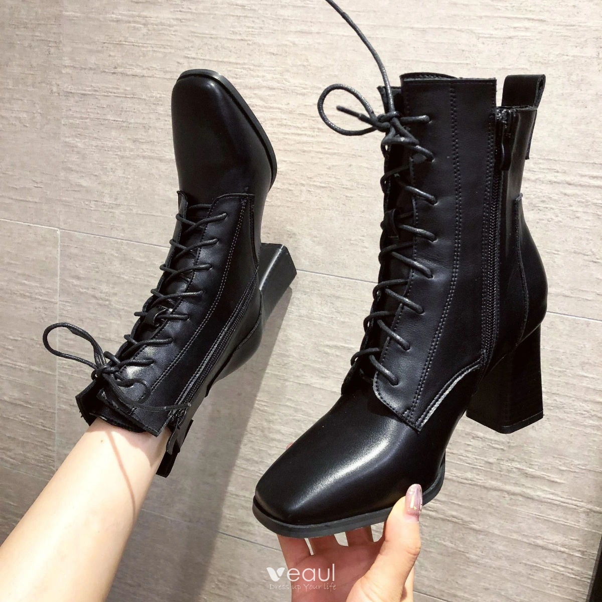 Womens black casual boots hotsell
