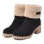 Garder au chaud Hiver Marron Vêtement de rue Daim Bottines Bottes De Neige 2020 5 cm Talons Épais À Bout Rond Bottes Femme