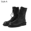Fashion Fall Black Street Wear Flat Womens Boots 2020 Round Toe Ankle Boots