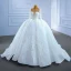 High-end Luxury / Gorgeous Ivory Beading Crystal Sequins Wedding Dresses 2021 Ball Gown Scoop Neck 3/4 Sleeve Cathedral Train Wedding