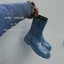 Fabuleux Tomber Océan Bleu Désinvolte Cuir Talon Bas Bottes Femme 2020 Cuir Verni 3 cm Talons Épais À Bout Rond Bottes