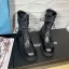 Fashion Fall Black Street Wear Leather Ankle Womens Boots 2020 Round Toe Flat Boots