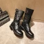 Fashion White Street Wear Pierced Ankle Womens Boots 2020 Leather 3 cm Low Heel Thick Heels Round Toe Boots