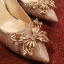 Charmant Champagner Kristall Brautschuhe 2020 Leder Strass Pailletten 10 cm Stilettos Spitzschuh Hochzeit Pumps