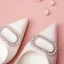 Elegant Ivory Satin Wedding Shoes 2020 Rhinestone 8 cm Stiletto Heels Pointed Toe Wedding Pumps