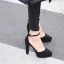 Chic / Belle Bordeaux Club de carnaval Daim Sandales Femme 2020 Bride Cheville 10 cm Talons Épais À Bout Pointu Sandales