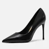 Chic / Beautiful Nude Office OL Pumps 2020 Leather 10 cm Stiletto Heels Pointed Toe Pumps