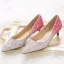 Glitzernden Farbverlauf Silber Abend Pumps 2020 Leder Pailletten 4 cm Stilettos Low Heel Spitzschuh Pumps