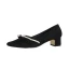Schöne Beige Datierung Pumps 2020 Schleife Perle 4 cm Low Heel Thick Heels Quadratische Zehe Pumps