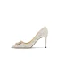 Sparkly Silver Glitter Rhinestone Sequins Wedding Shoes 2021 Leather 8 cm Stiletto Heels Pointed Toe Wedding Pumps High Heels