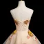 Flower Fairy Champagne Lace Flower Appliques Prom Dresses 2025 Ball Gown Spaghetti Straps Sleeveless Backless Formal Dresses
