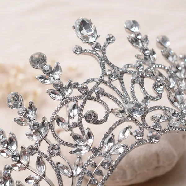 Mode Silver Brudsmycken 2017 Kristall Rhinestone Metall Tiara