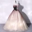 Élégant Dégradé De Couleur Champagne Robe De Bal 2022 Robe Boule Bustier En Dentelle Fleur Sans Manches Dos Nu Longue Robe De Ceremonie