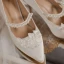 Élégant Ivoire Satin Chaussure De Mariée 2020 Brodé Perle 7 cm Talons Aiguilles À Bout Pointu Mariage Escarpins