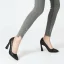 Enkel Svart Kontor OL Spisse Pumps 2020 9 cm Stiletthæler Pumps