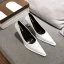 Unique Blanche Bureau OL Escarpins 2020 Cuir 8 cm Talons Aiguilles À Bout Pointu Escarpins