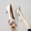 Simple Beige Désinvolte Escarpins 2020 3 cm Talons Aiguilles Talon Bas À Bout Pointu Escarpins
